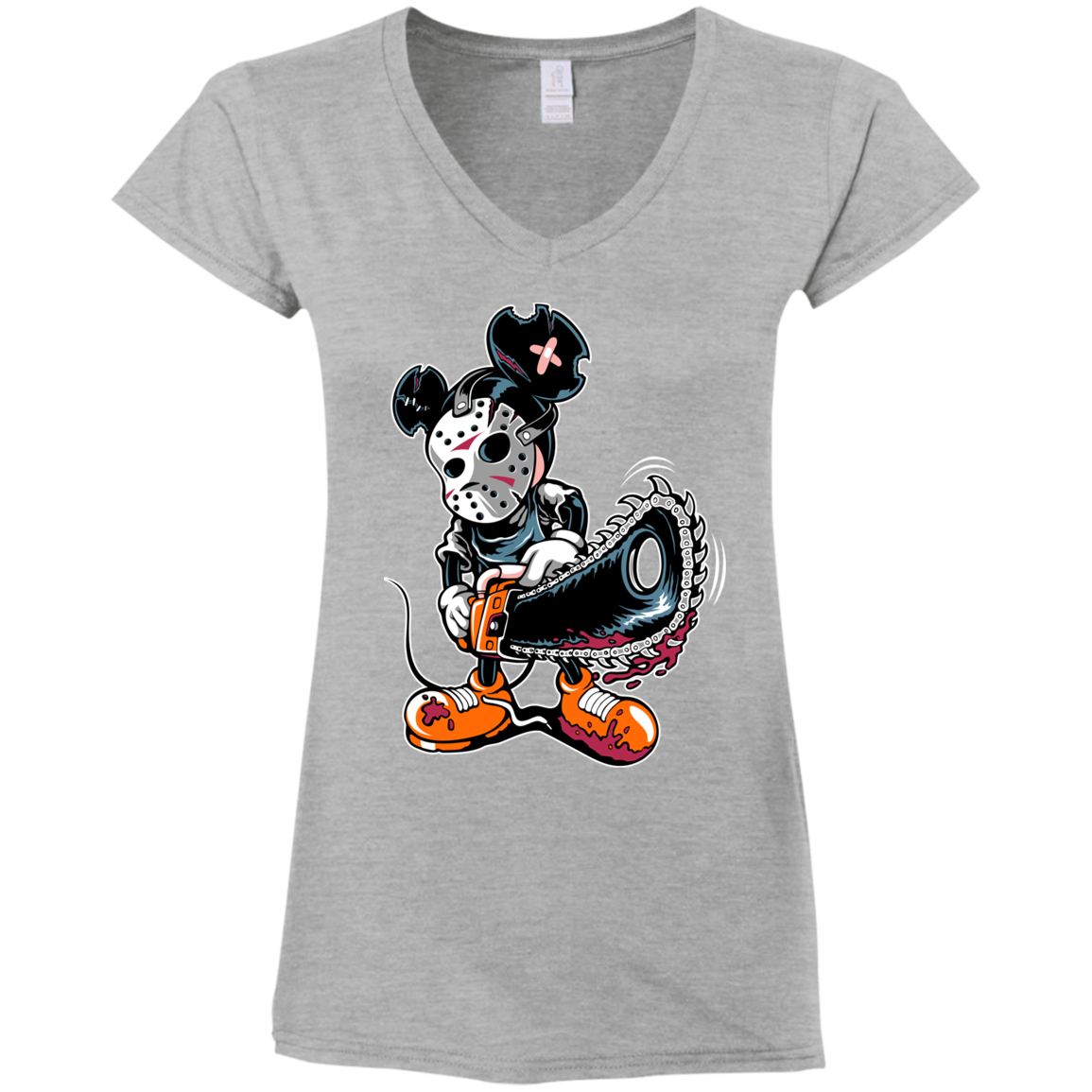 "MICKY PSYCHO" Ladies' Fitted Softstyle 4.5 oz V-Neck T-Shirt