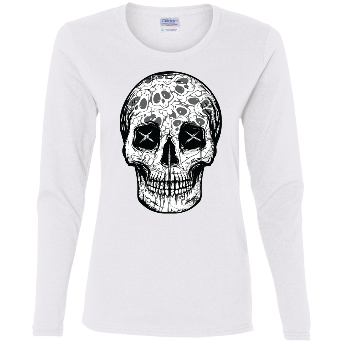 "SKULL HEADS" Ladies' Cotton LS T-Shirt