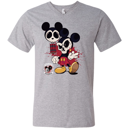 "MICKEY GO BOOM" Men's Printed V-Neck T-Shirt