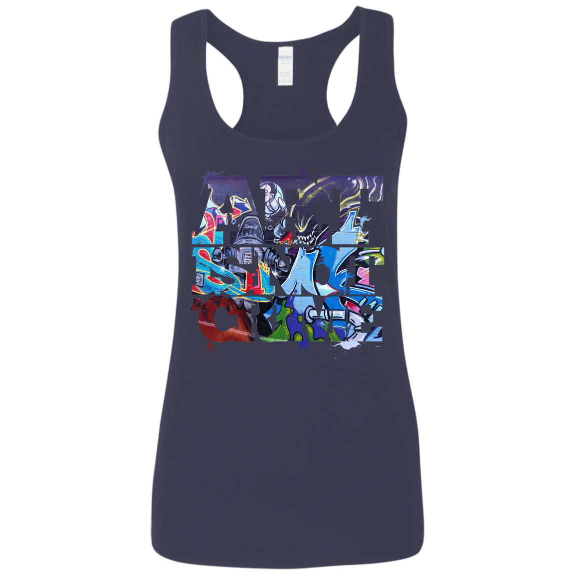 "NOT A CRIME" Ladies' Softstyle Racerback Tank