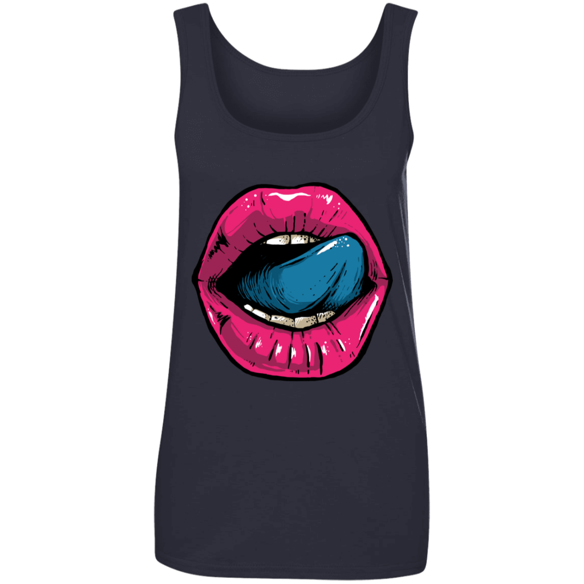 "HELLO LIPS" Ladies' 100% Ringspun Cotton Tank Top