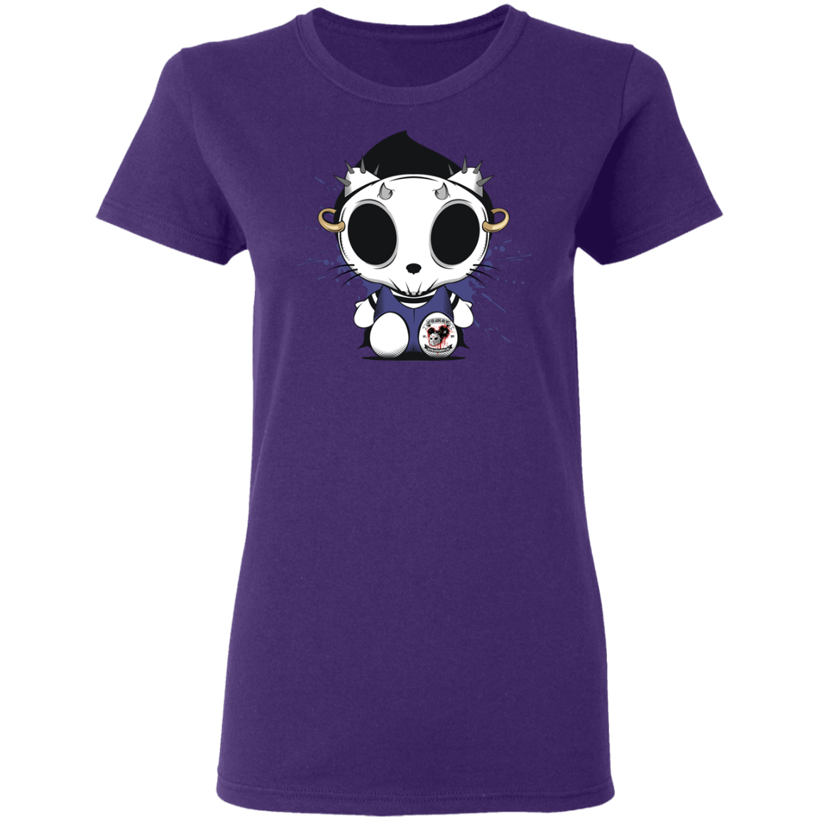 "KITTY SKULL" Ladies' 5.3 oz. T-Shirt