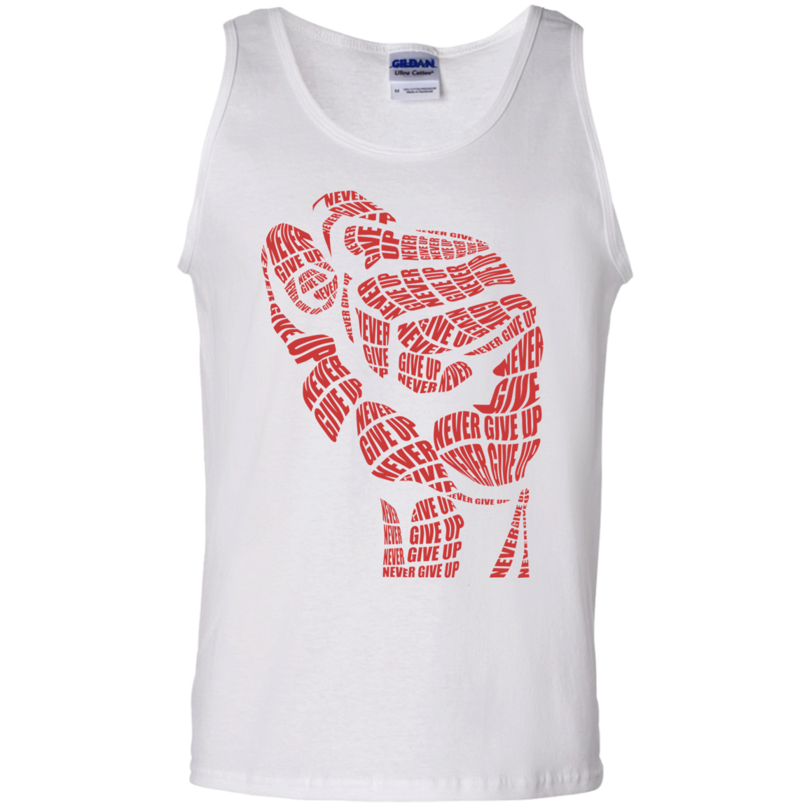 "NEVER GIVE UP"100% Cotton Tank Top