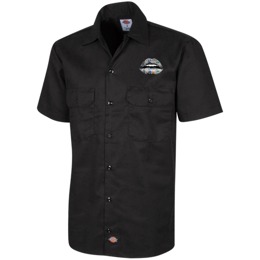 "$100 DOLLAR LIPS" Men's Short Sleeve Workshirt
