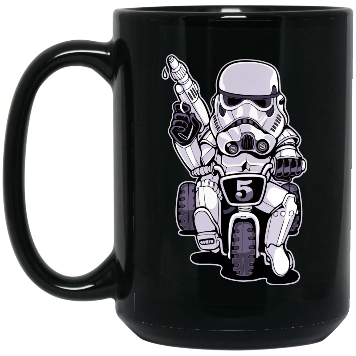 "TOOPER ON A BIKE 15 oz. Black Mug