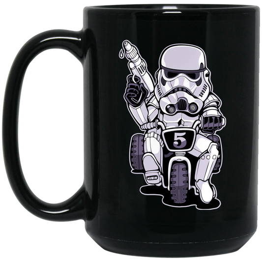 "TOOPER ON A BIKE 15 oz. Black Mug