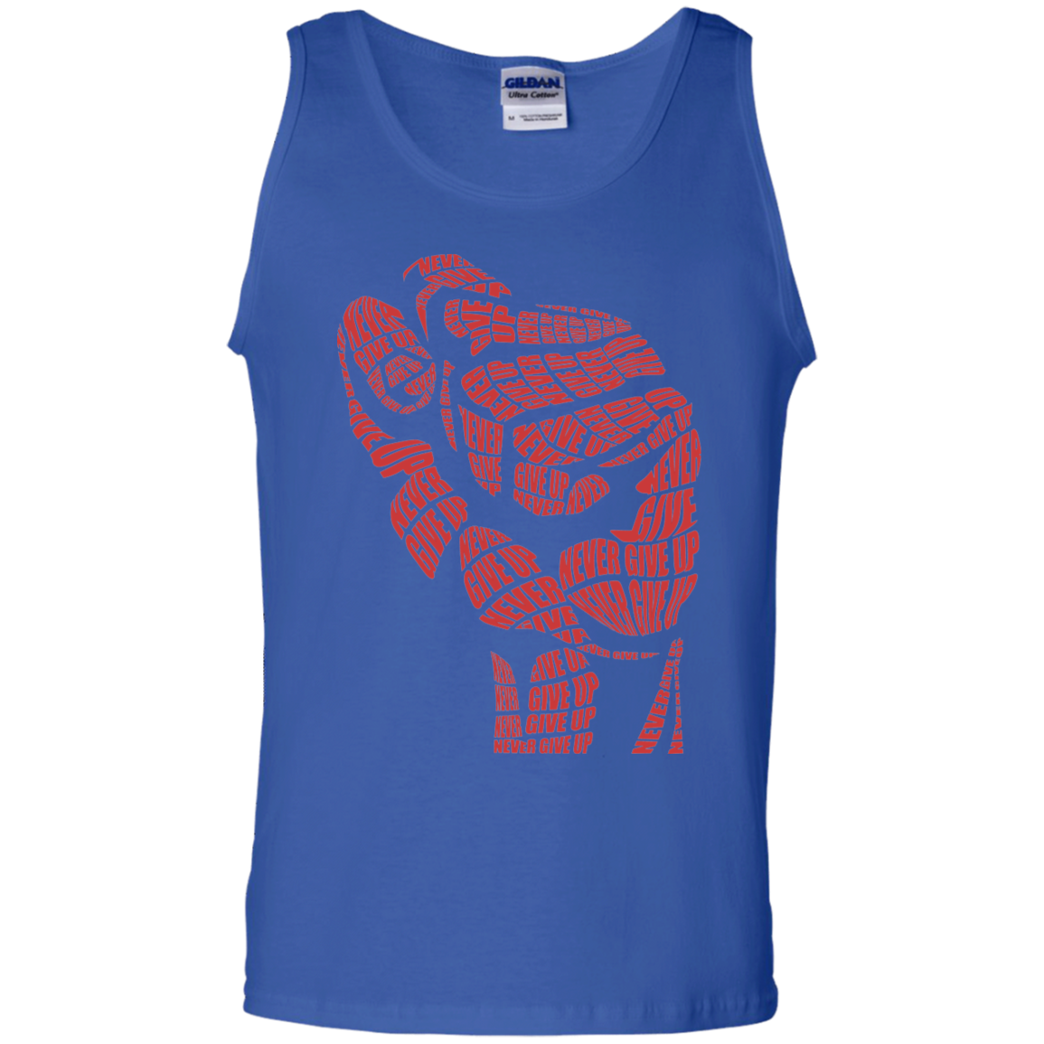 "NEVER GIVE UP"100% Cotton Tank Top