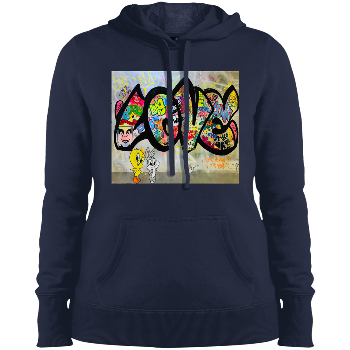 "LOVE" Ladies' Pullover Hooded Sweatshirt