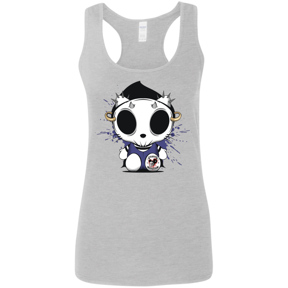 "KITTY SKULL" Ladies' Softstyle Racerback Tank