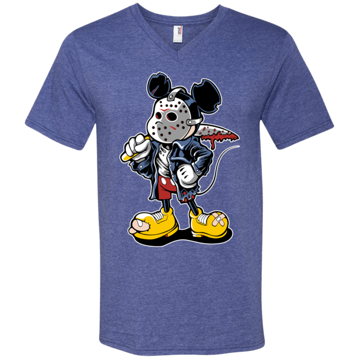 "MANIAC MICKY" Men's Printed V-Neck T-Shirt