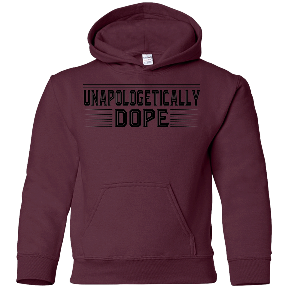 "UNAPOLOGETICALL DOPE" Youth Pullover Hoodie in black print