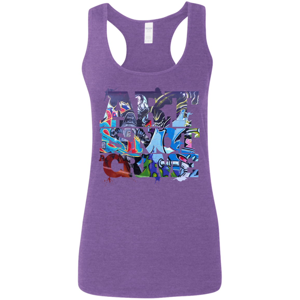 "NOT A CRIME" Ladies' Softstyle Racerback Tank