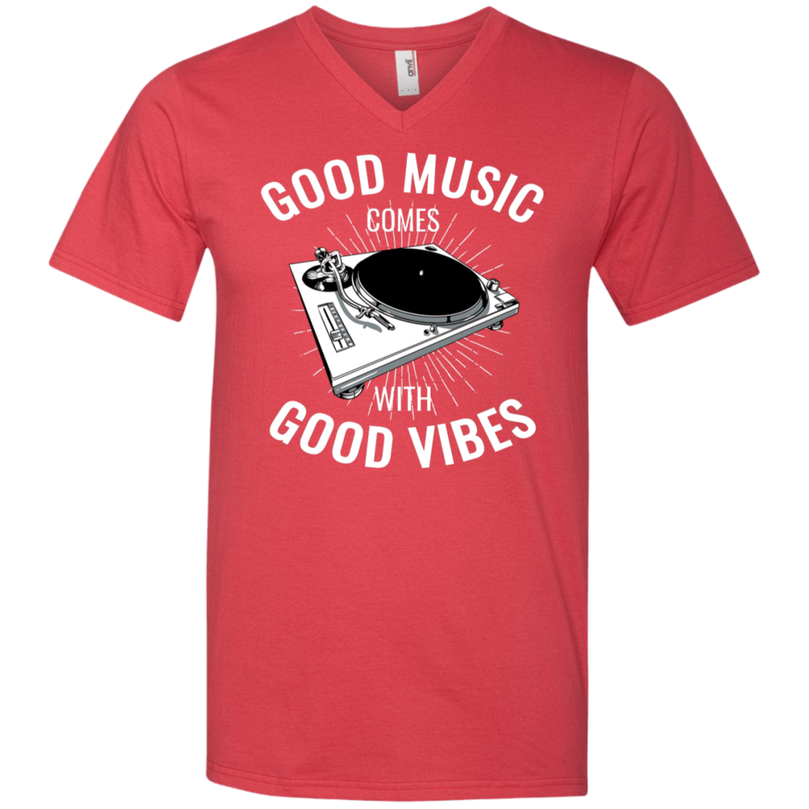 "GOOD VIBES" Men's Printed V-Neck T-Shirt