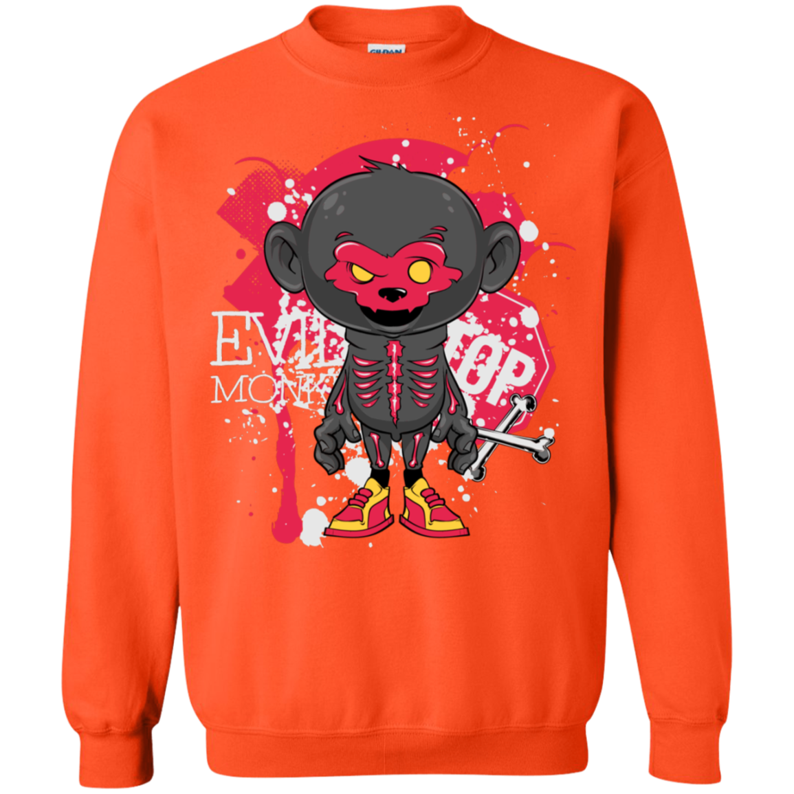 "EVIL MONKEY" Crewneck Pullover Sweatshirt  8 oz.