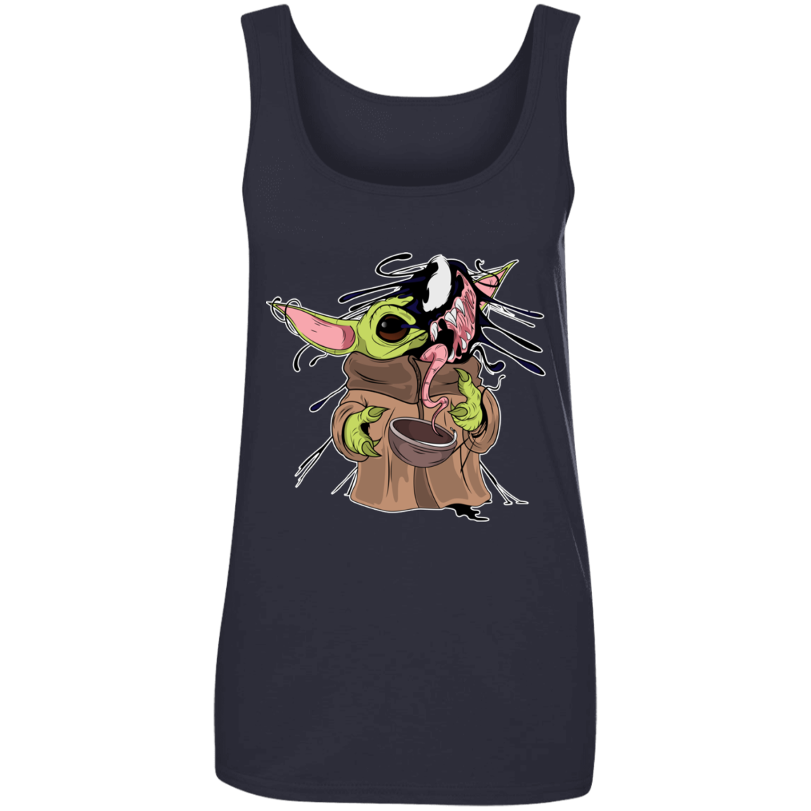 "BABY YODA VENOM"  Ladies' 100% Ringspun Cotton Tank Top