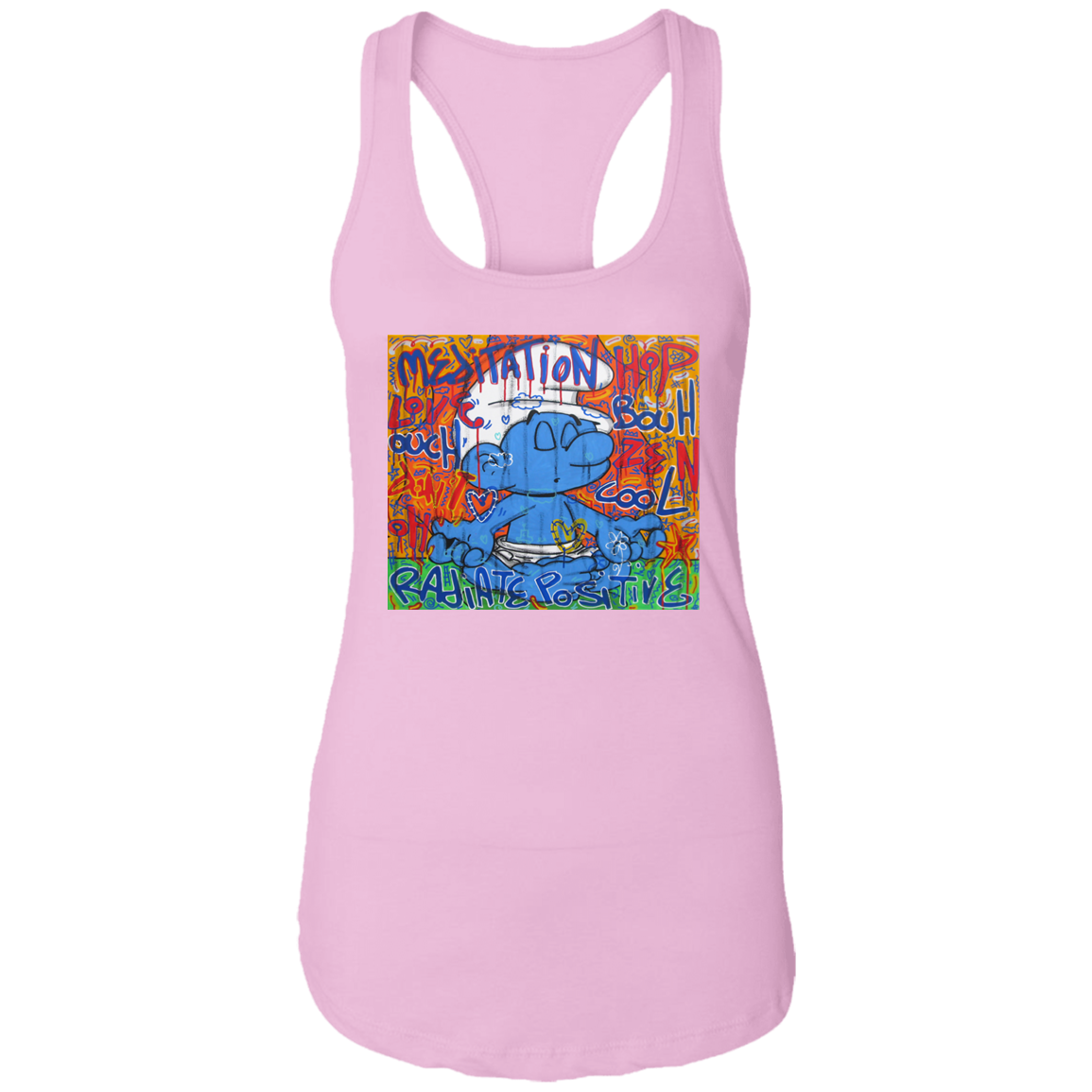 "MEDITATION SMURF" Ladies Ideal Racerback Tank