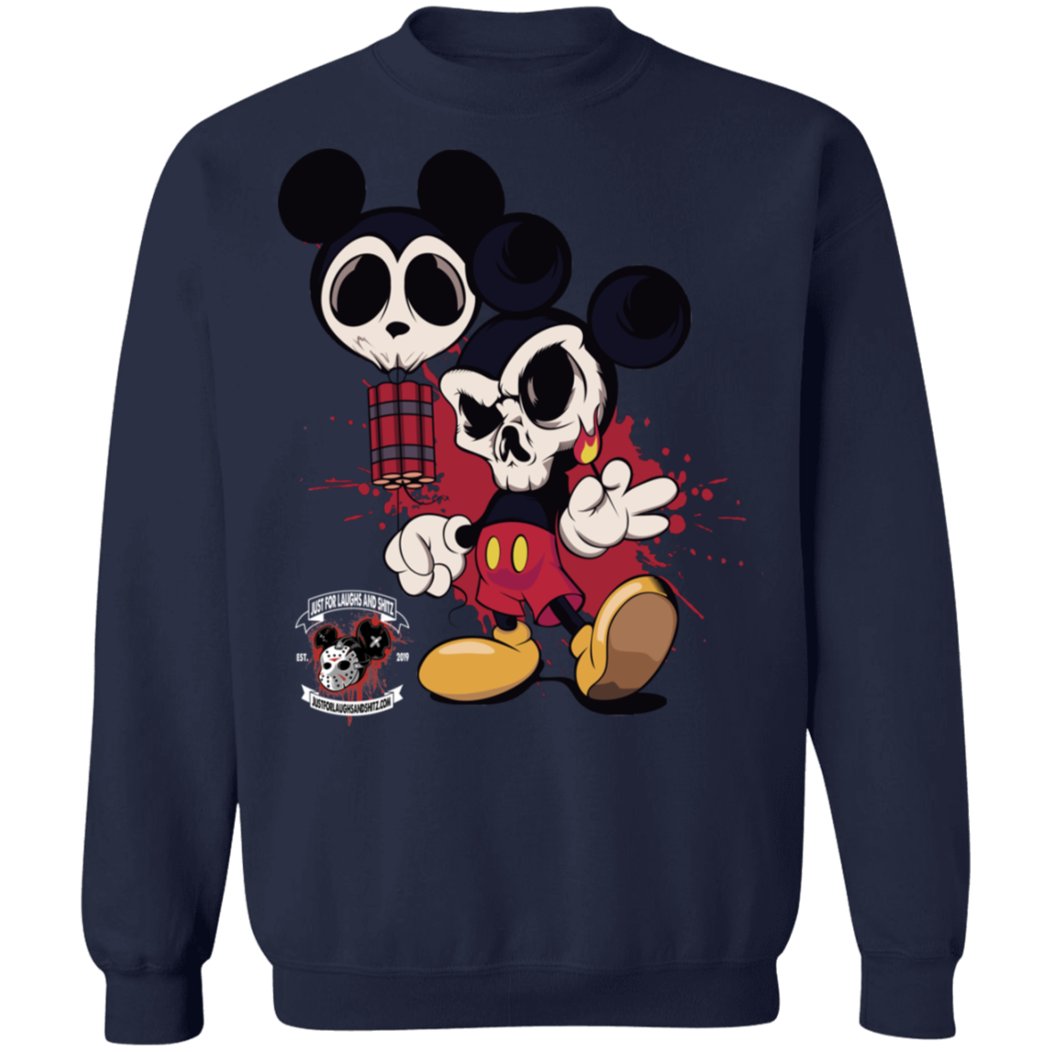 "MICKEY GO BOOM" Crewneck Pullover Sweatshirt  8 oz.