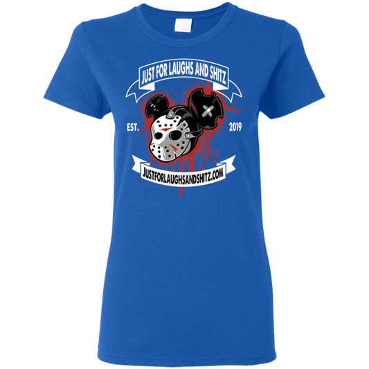 "MICKEY MASK" with white banner Ladies' 5.3 oz. T-Shirt