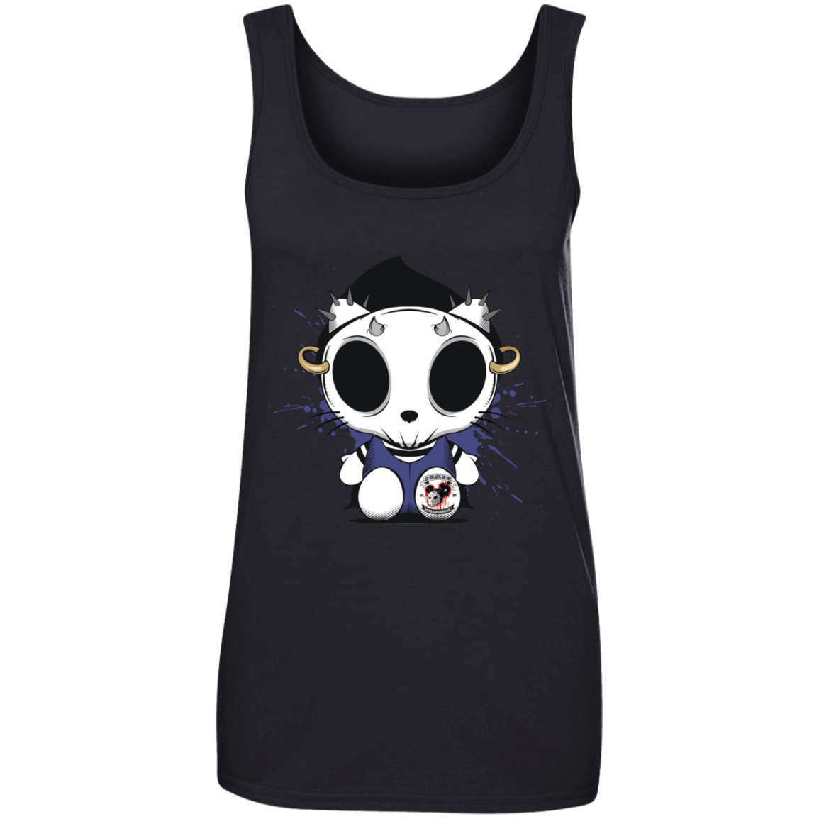 "KITTY SKULL" Ladies' 100% Ringspun Cotton Tank Top