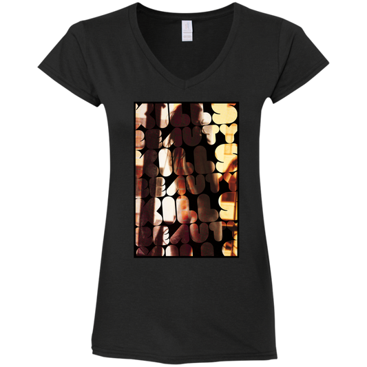 "BEAUTY KILLS" Ladies' Fitted Softstyle 4.5 oz V-Neck T-Shirt