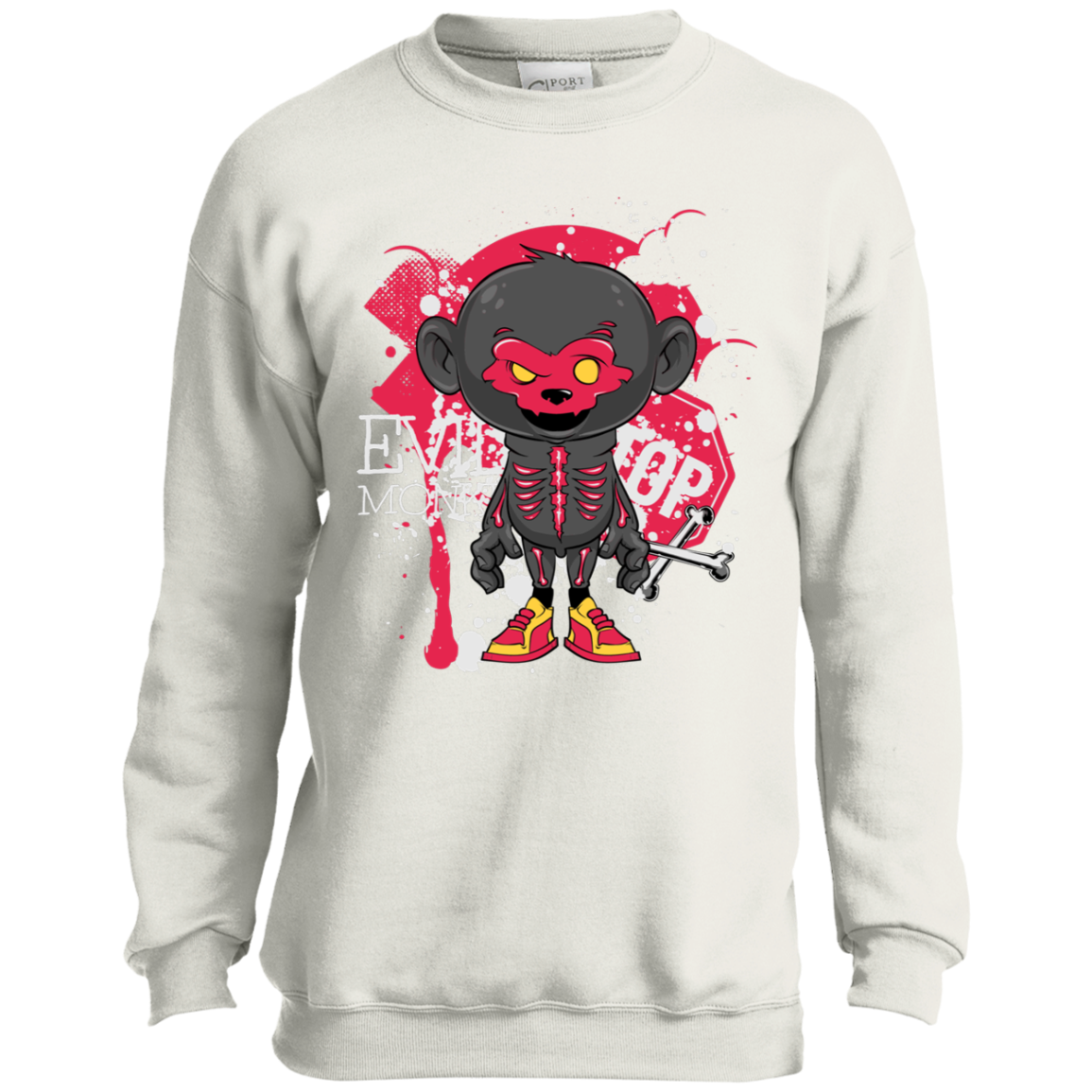 "EVIL MONKEY' Youth Crewneck Sweatshirt