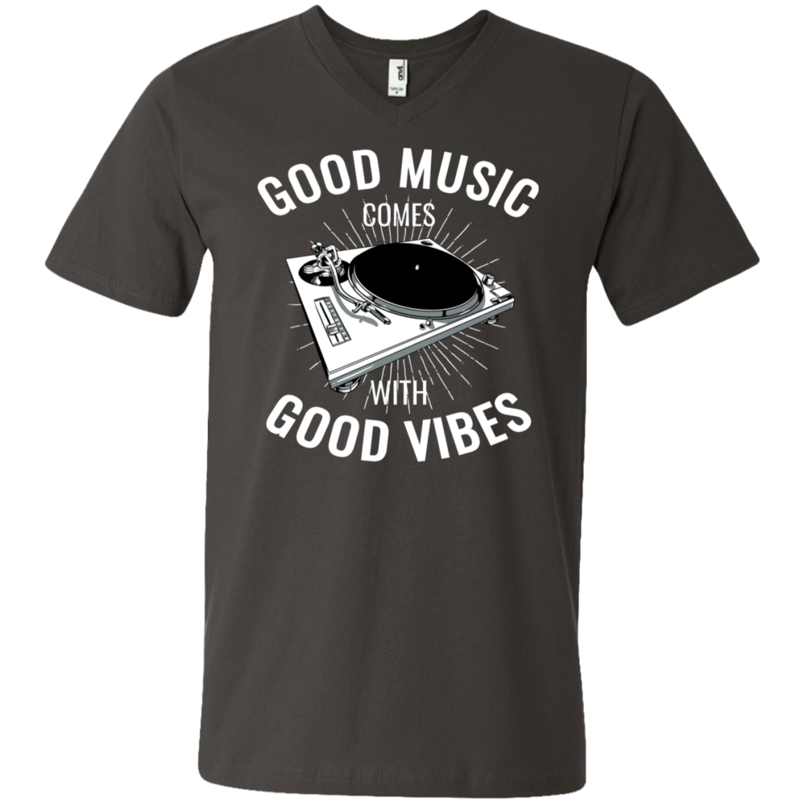 "GOOD VIBES" Men's Printed V-Neck T-Shirt