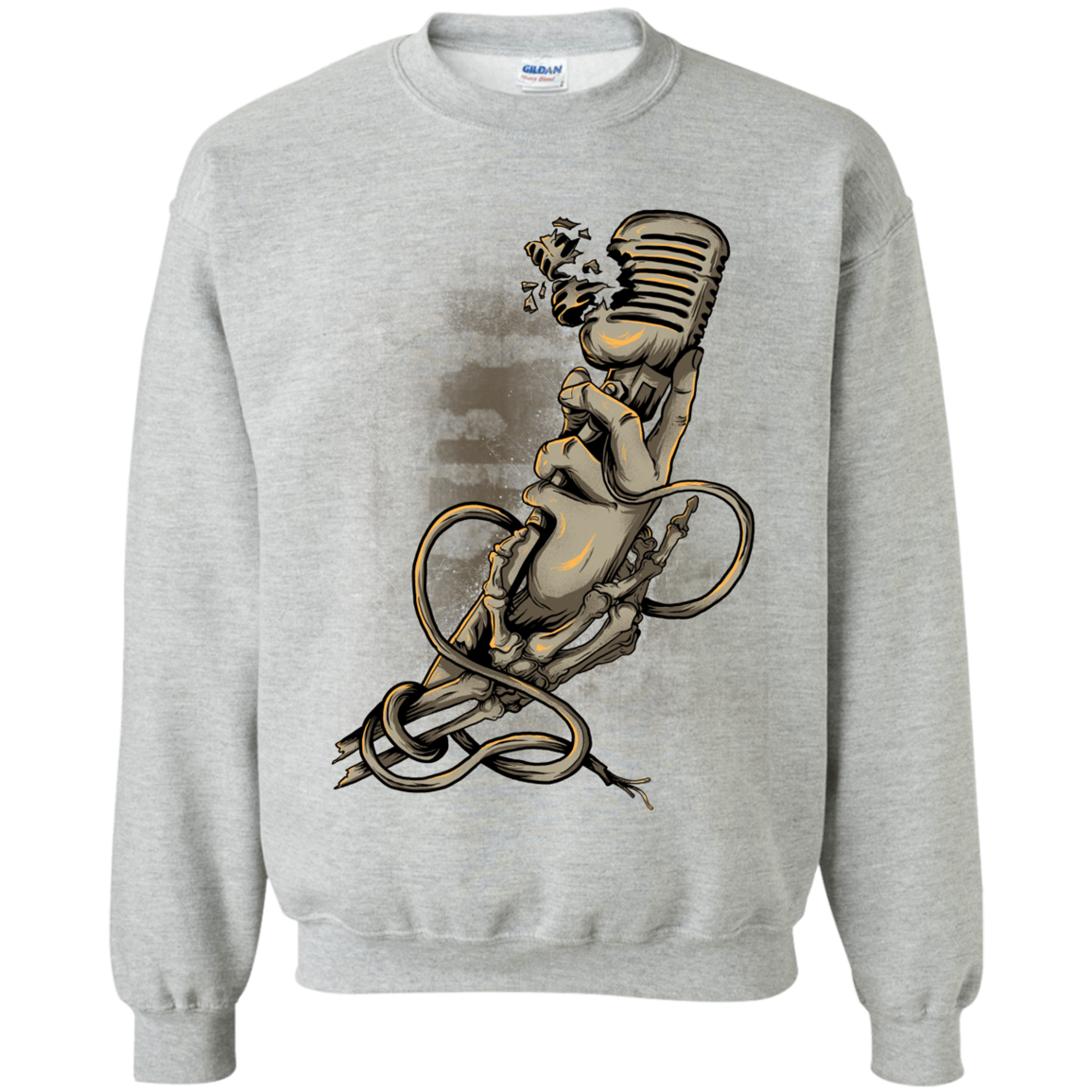 "MICROPHONE FIEND" Crewneck Pullover Sweatshirt  8 oz.