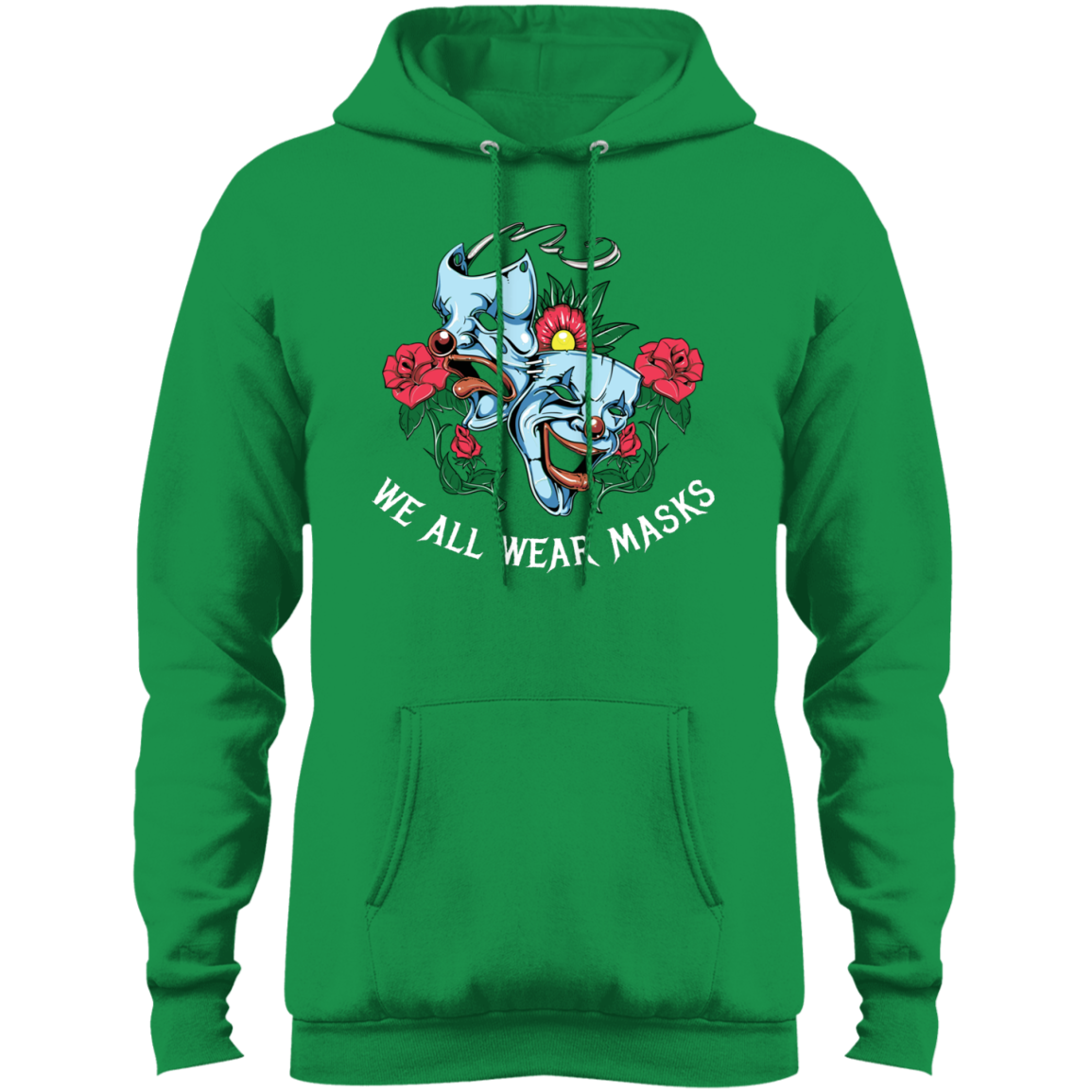 "WE ALL WEAR MASKS" Core Fleece Pullover Hoodie