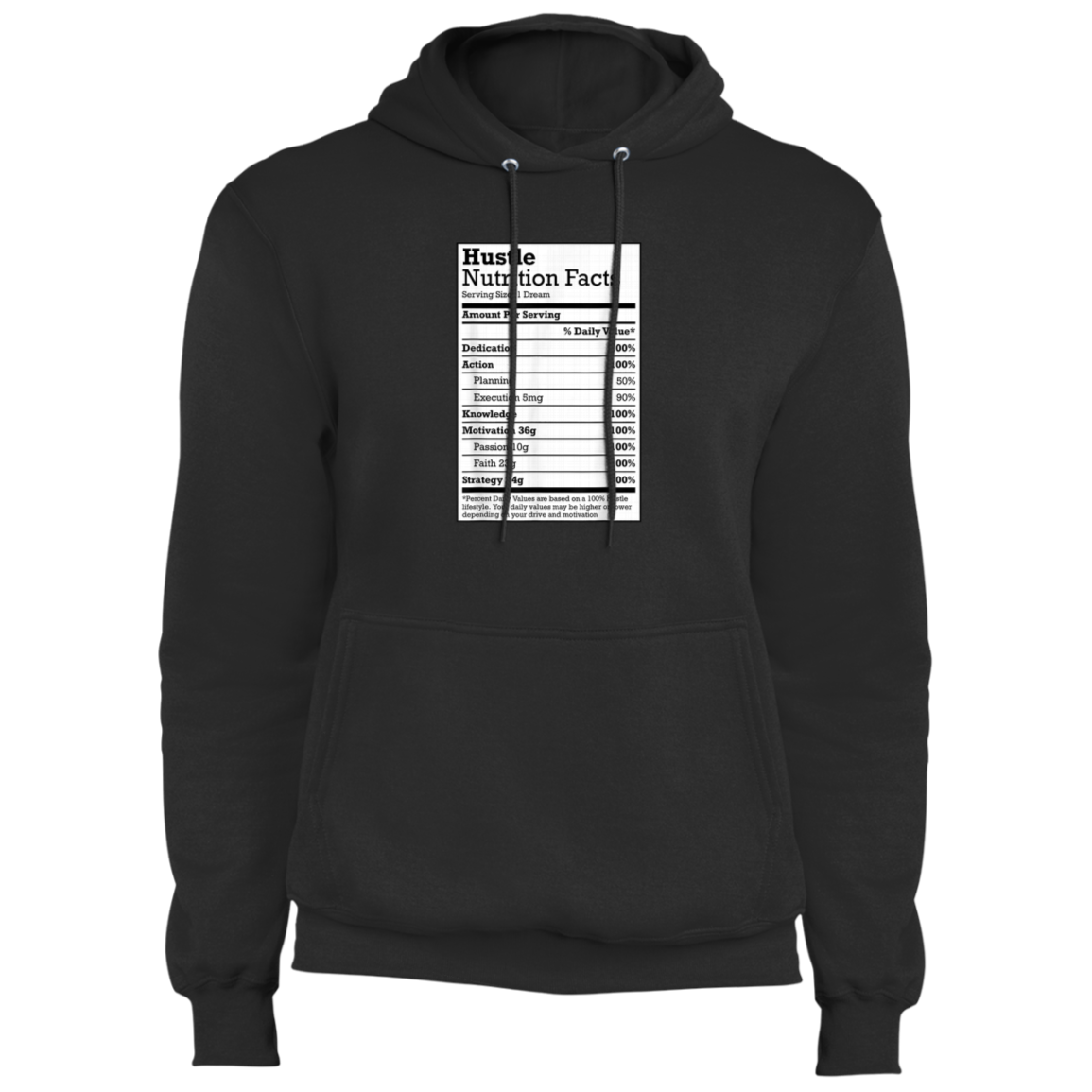 "HUSTLE NUTRITION FACTS" Core Fleece Pullover Hoodie