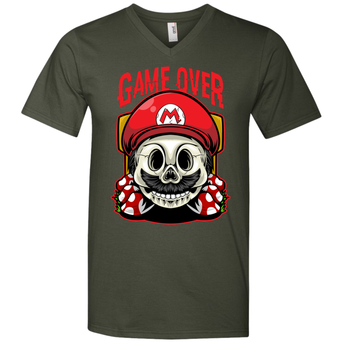 "GAME OVER" Men's Printed V-Neck T-Shirt