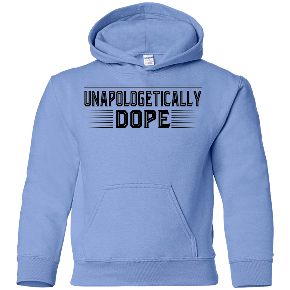 "UNAPOLOGETICALL DOPE" Youth Pullover Hoodie in black print