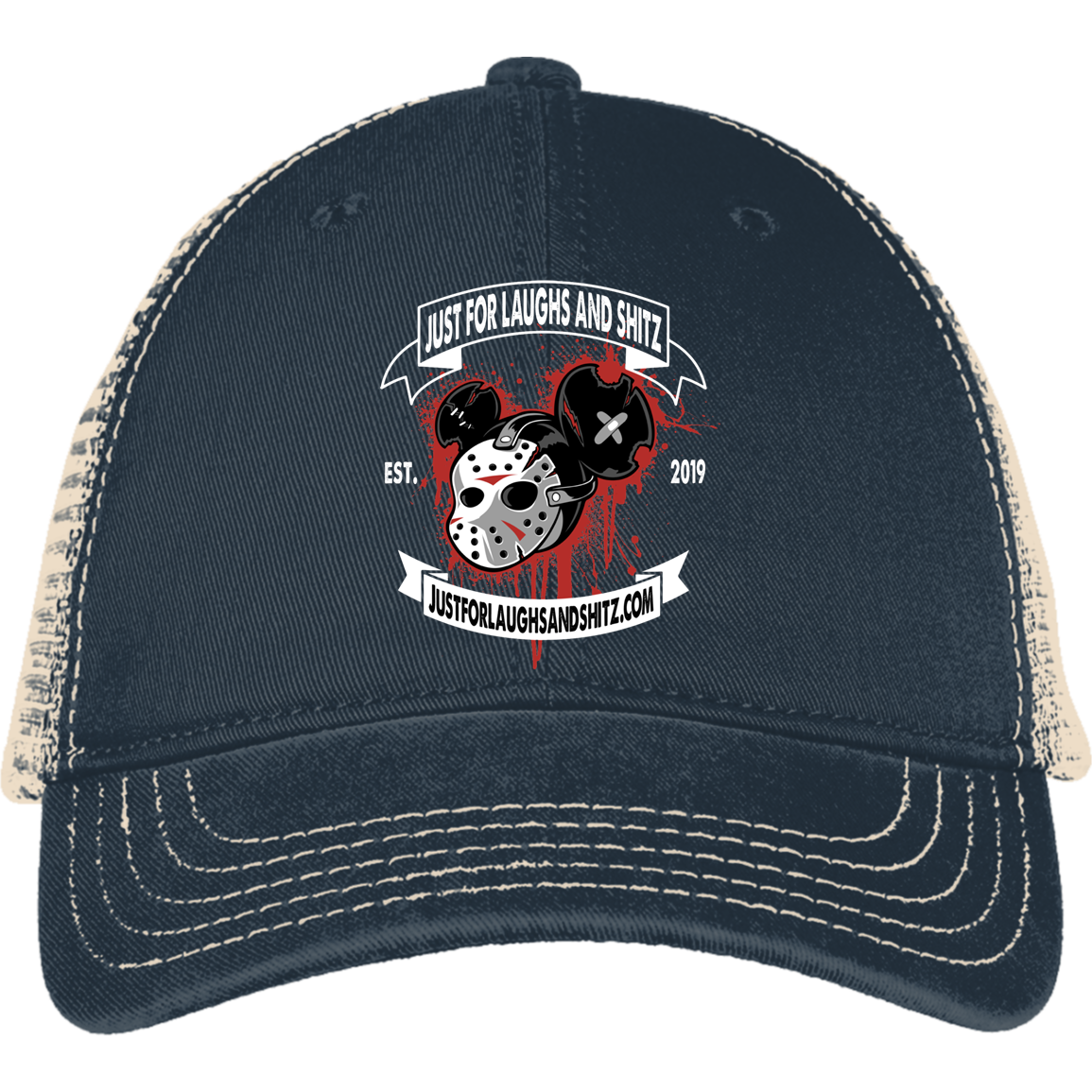 "MICKY MASK" with white banner Mesh Back Cap