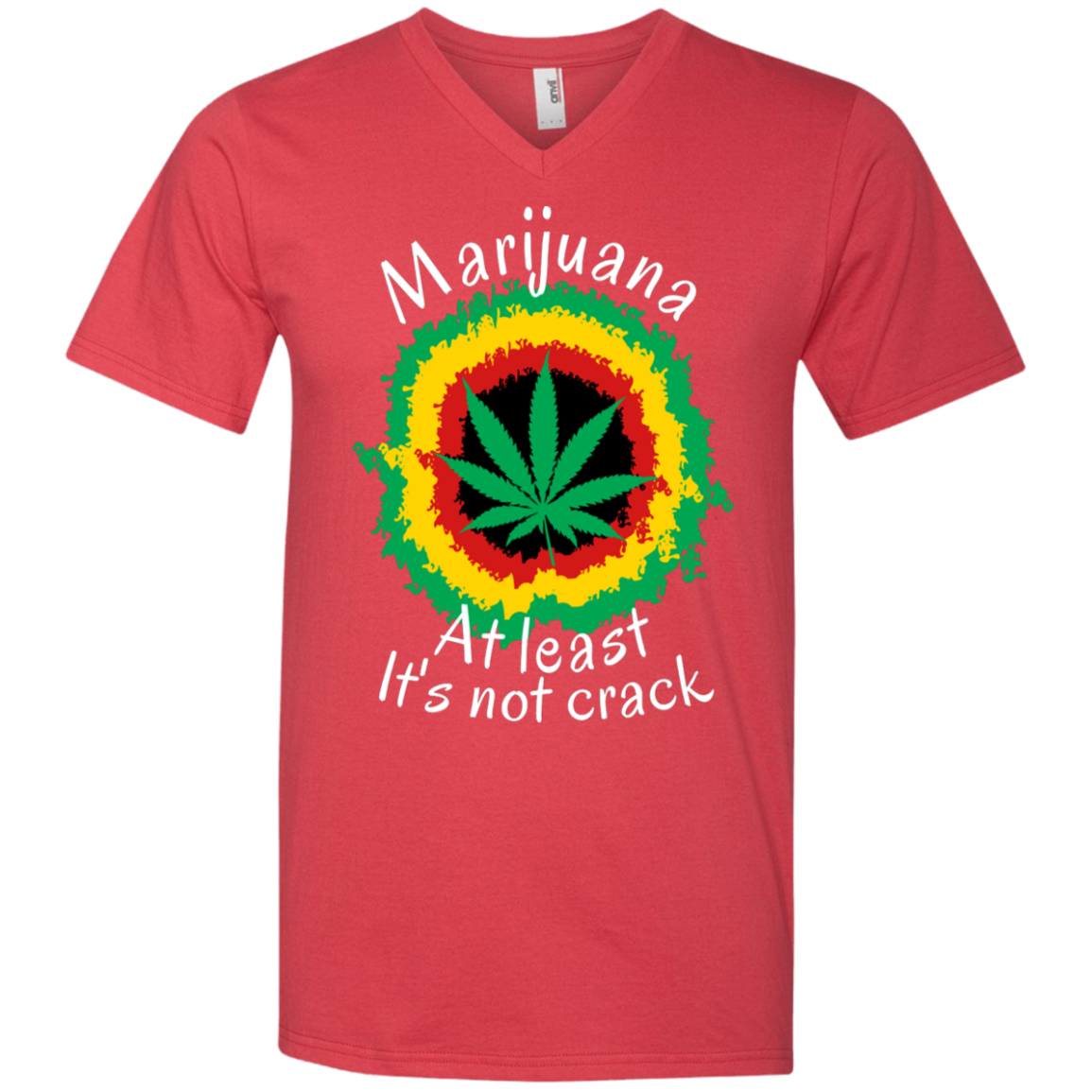 "AT LEAST ITS NOT CRACK" Men's Printed V-Neck T-Shirt