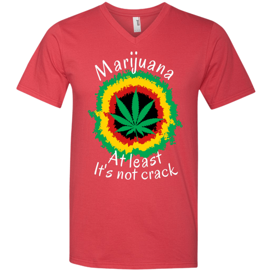 "AT LEAST ITS NOT CRACK" Men's Printed V-Neck T-Shirt