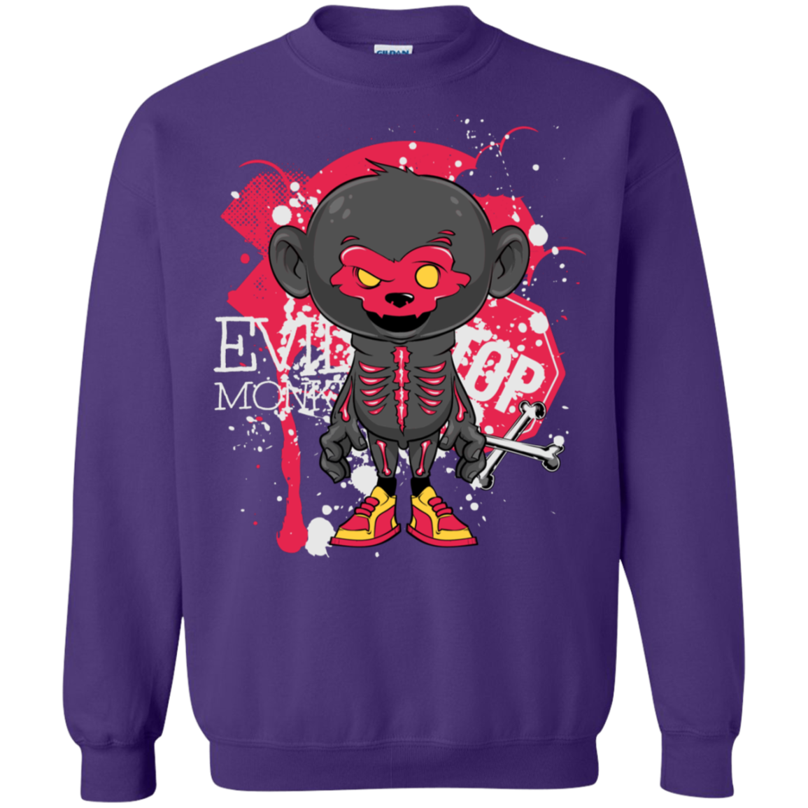 "EVIL MONKEY" Crewneck Pullover Sweatshirt  8 oz.