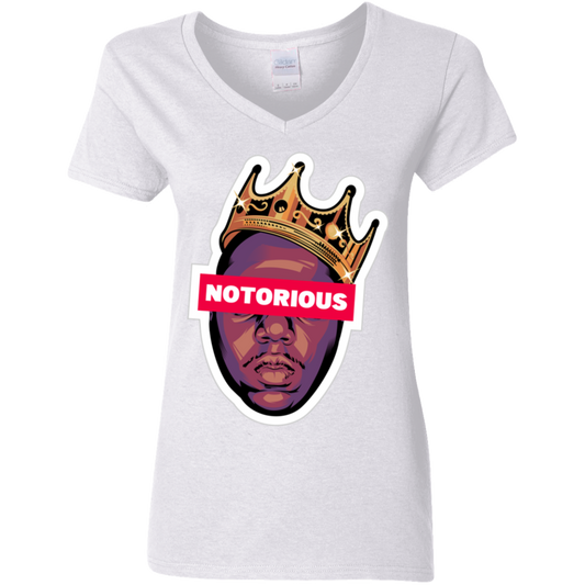 "NOTORIOUS" Ladies' 5.3 oz. V-Neck T-Shirt