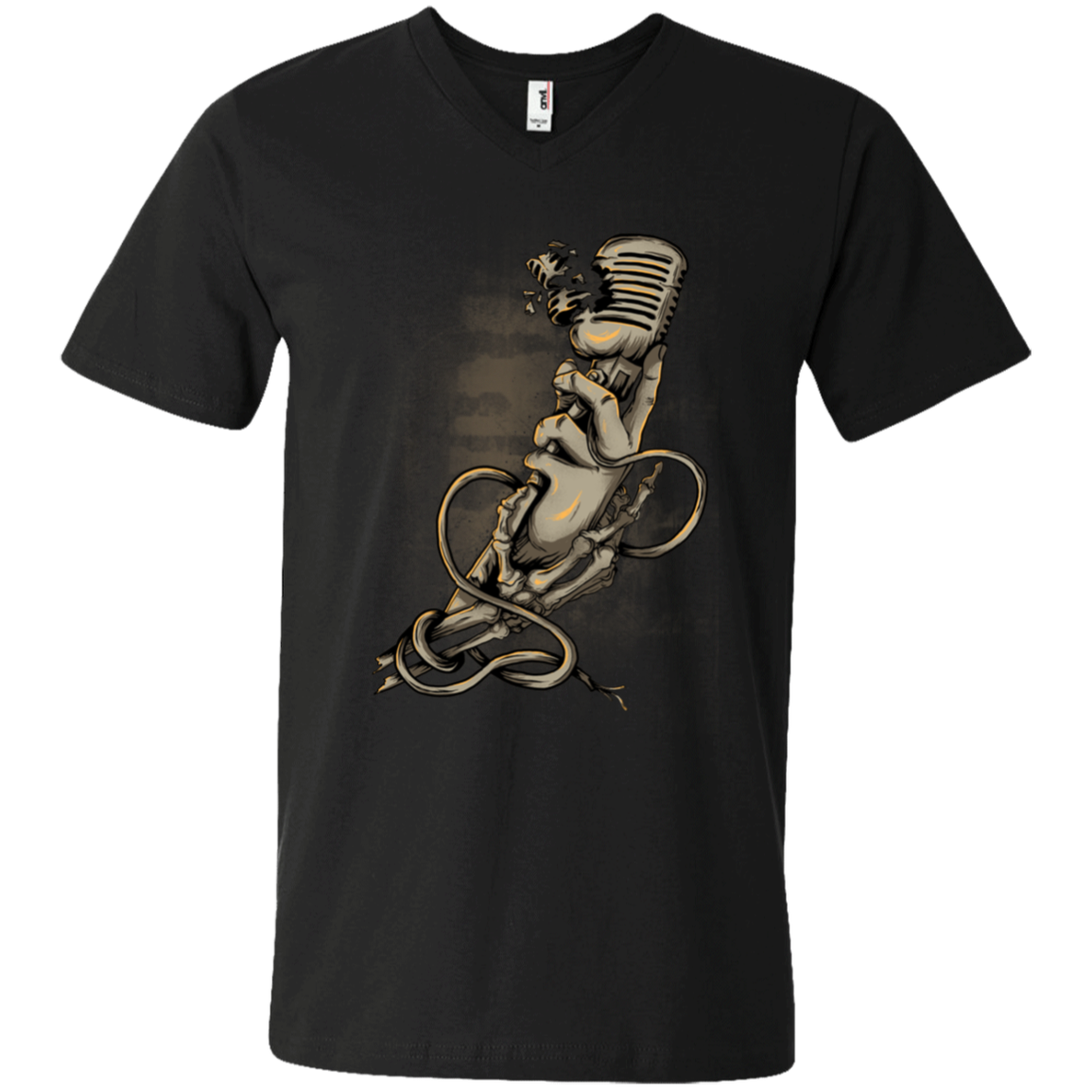 "MICROPHONE FIEND" Men's Printed V-Neck T-Shirt