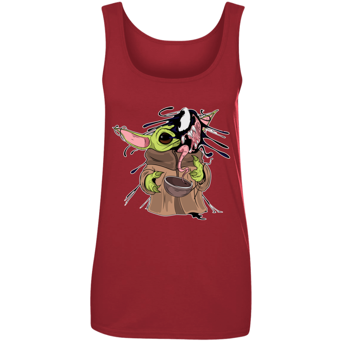 "BABY YODA VENOM"  Ladies' 100% Ringspun Cotton Tank Top