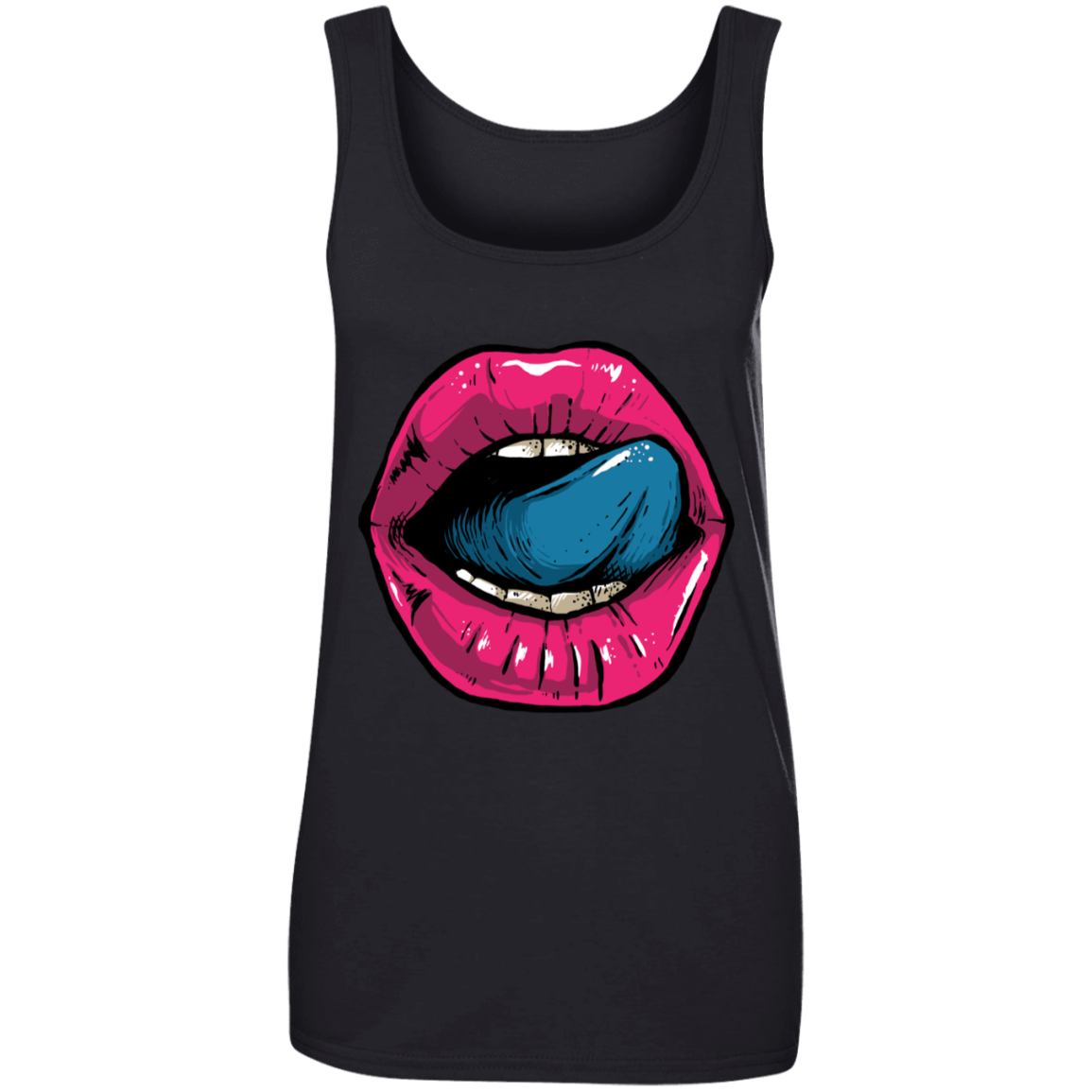 "HELLO LIPS" Ladies' 100% Ringspun Cotton Tank Top