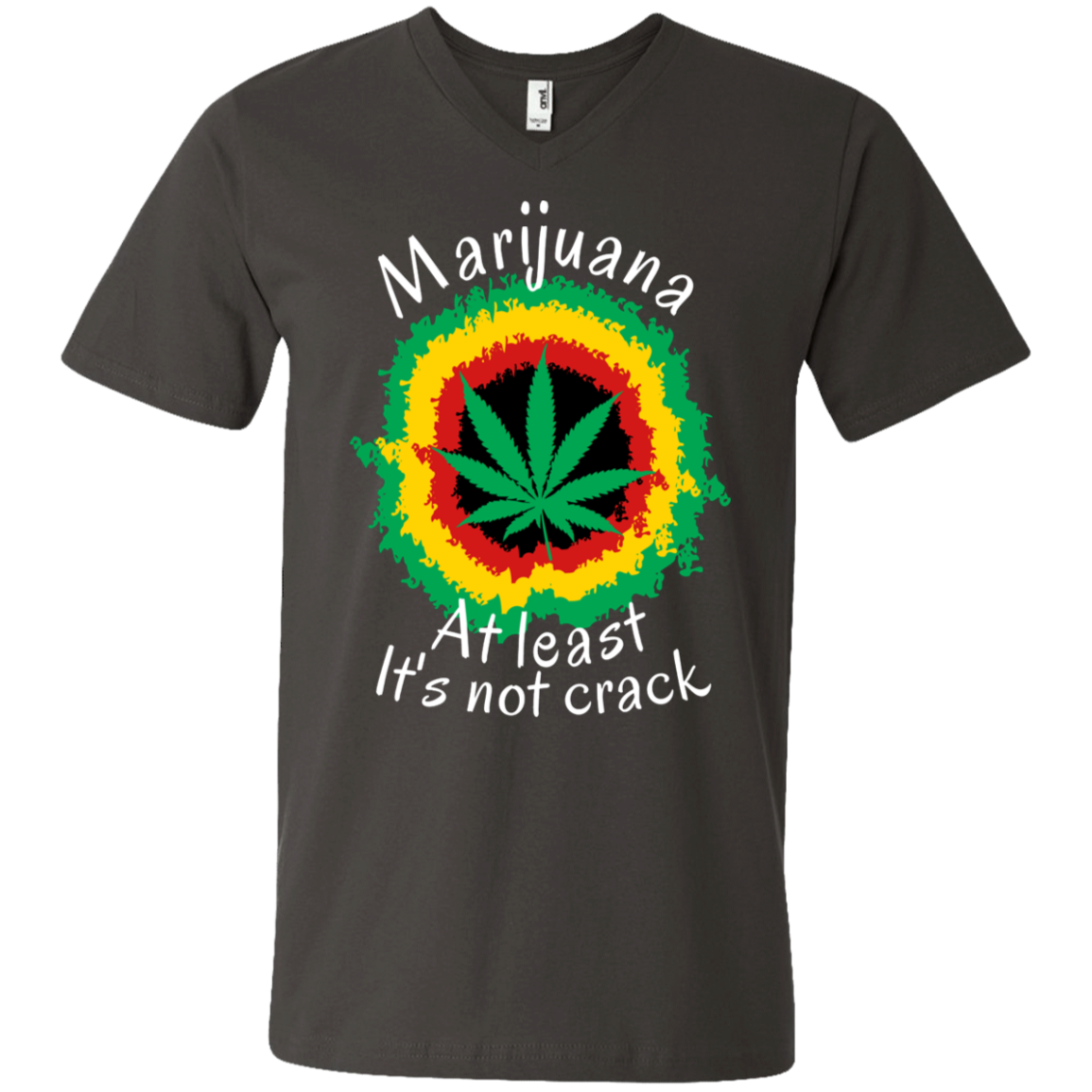 "AT LEAST ITS NOT CRACK" Men's Printed V-Neck T-Shirt