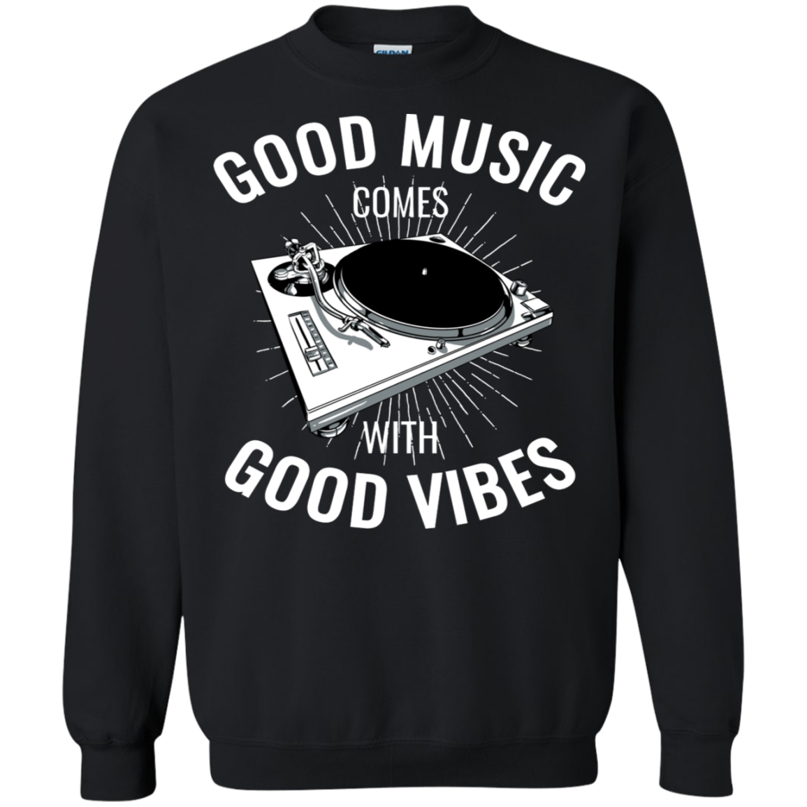 "GOOD VIBES" Crewneck Pullover Sweatshirt  8 oz.