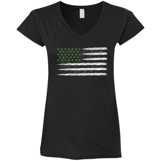 "JOINT FLAG" Ladies' Fitted Softstyle 4.5 oz V-Neck T-Shirt