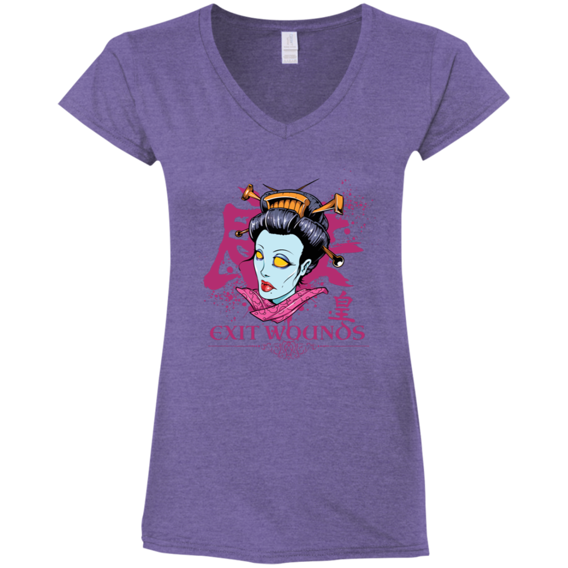 "EXIT WOUNDS" Ladies' Fitted Softstyle 4.5 oz V-Neck T-Shirt