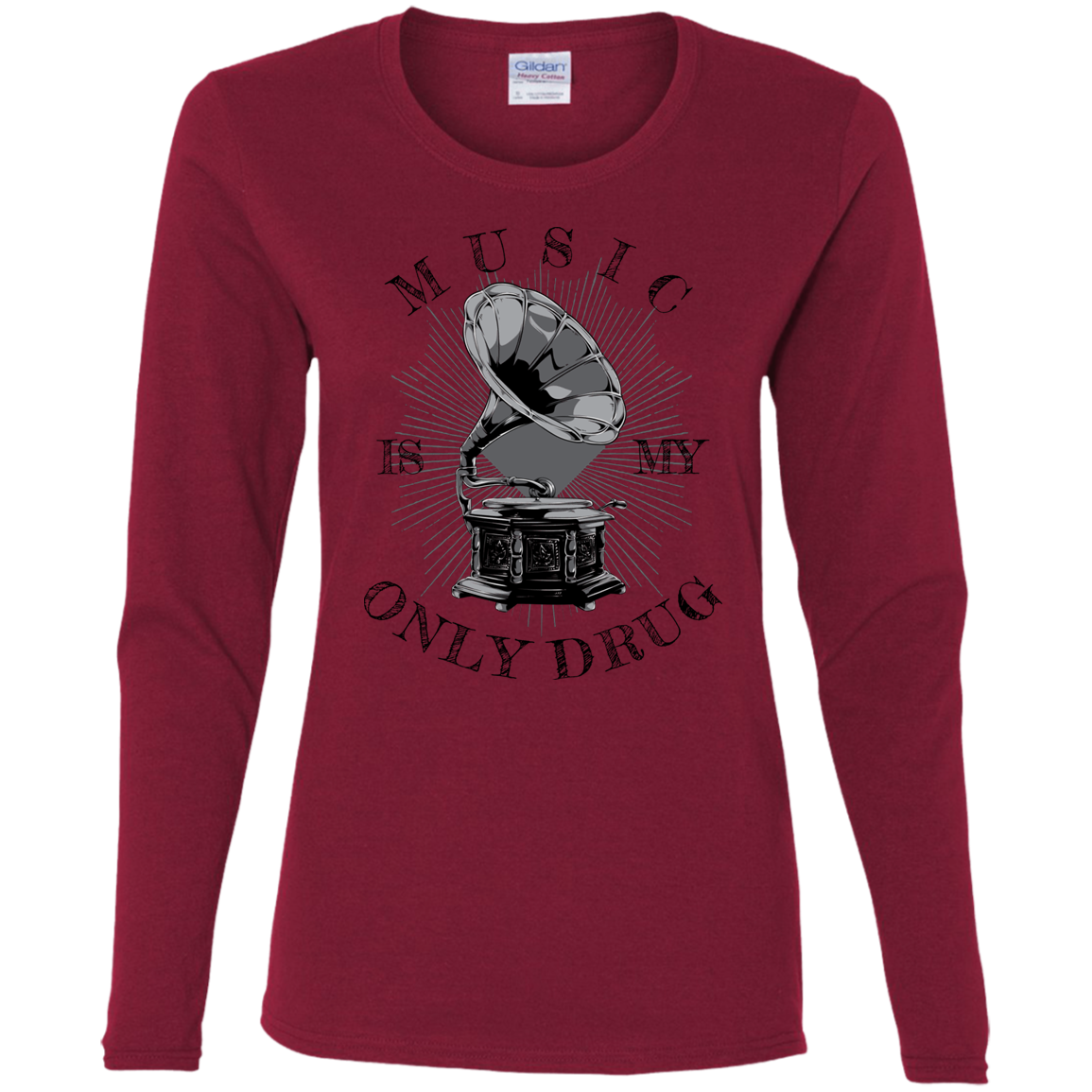 "MUSIC" Ladies' Cotton LS T-Shirt