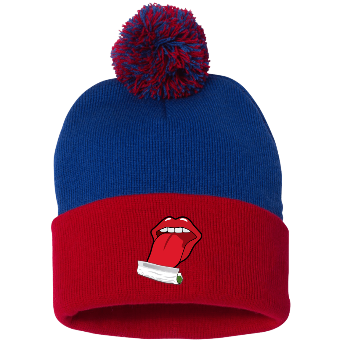 "ROLLING JOINT" Pom Pom Knit Cap