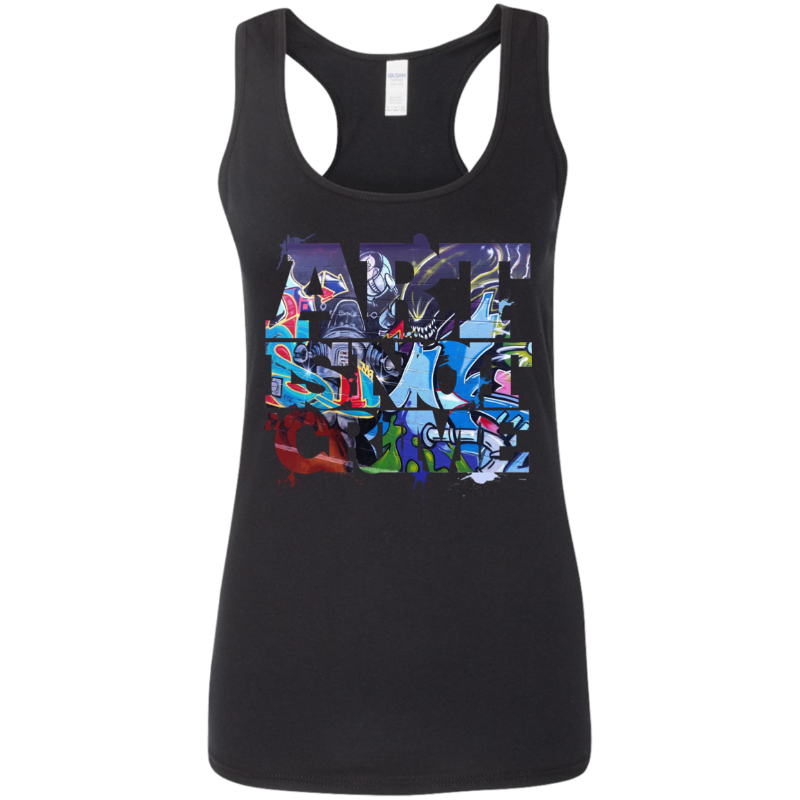 "NOT A CRIME" Ladies' Softstyle Racerback Tank