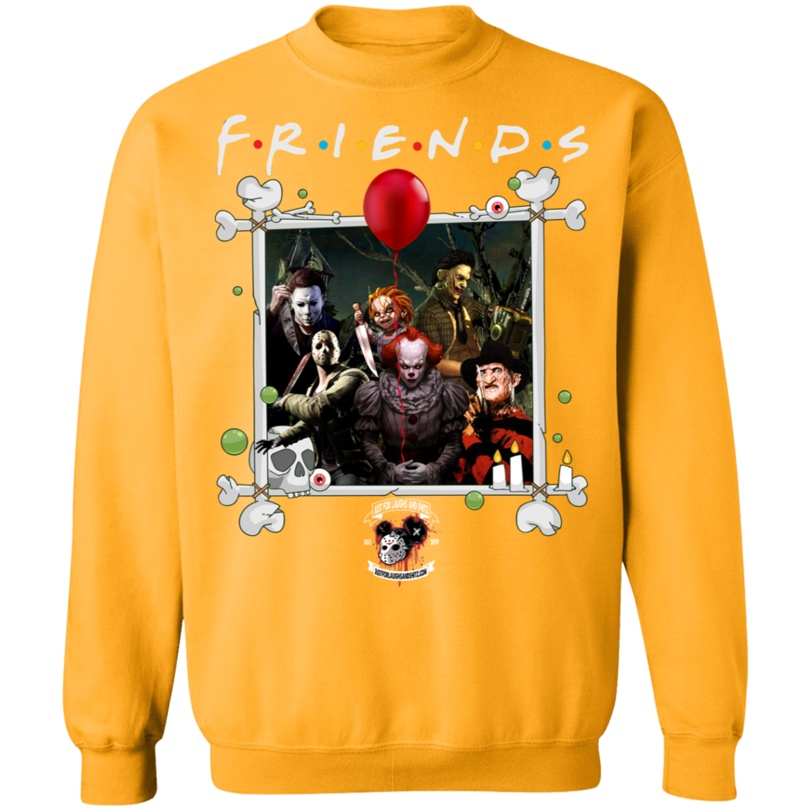 "FRIENDS IN HORROR" Crewneck Pullover Sweatshirt  8 oz.