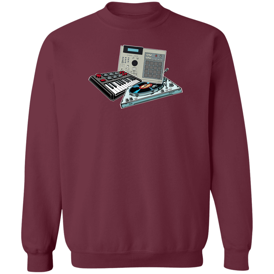 "DRUM MACHINE" Crewneck Pullover Sweatshirt