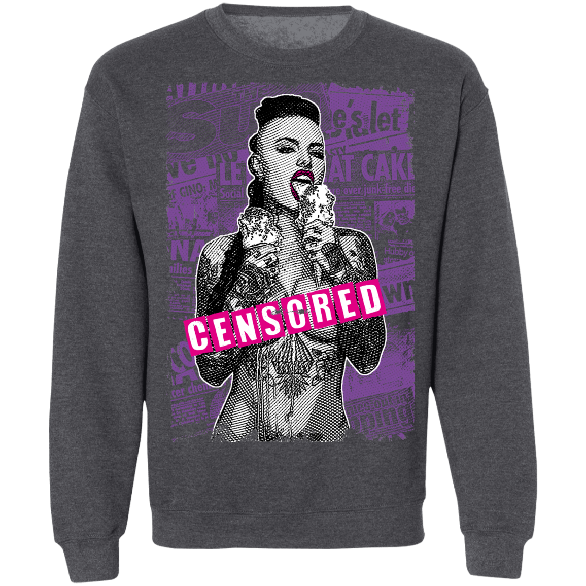 "CENSORED" Crewneck Pullover Sweatshirt  8 oz.