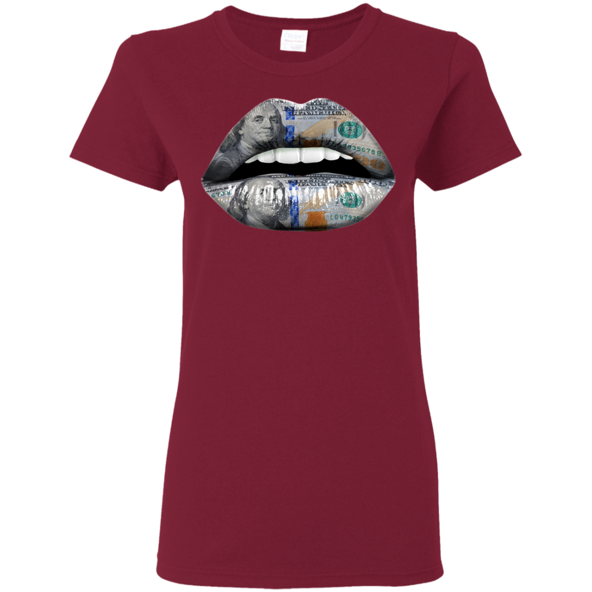 "100 DOLLAR LIPS" Ladies' 5.3 oz. T-Shirt